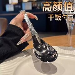 レトロハンマーポイントスプーンステンレスハンマースプーン家庭用厚いスプーン子供の食事スプーン高颜値デザートスプーン