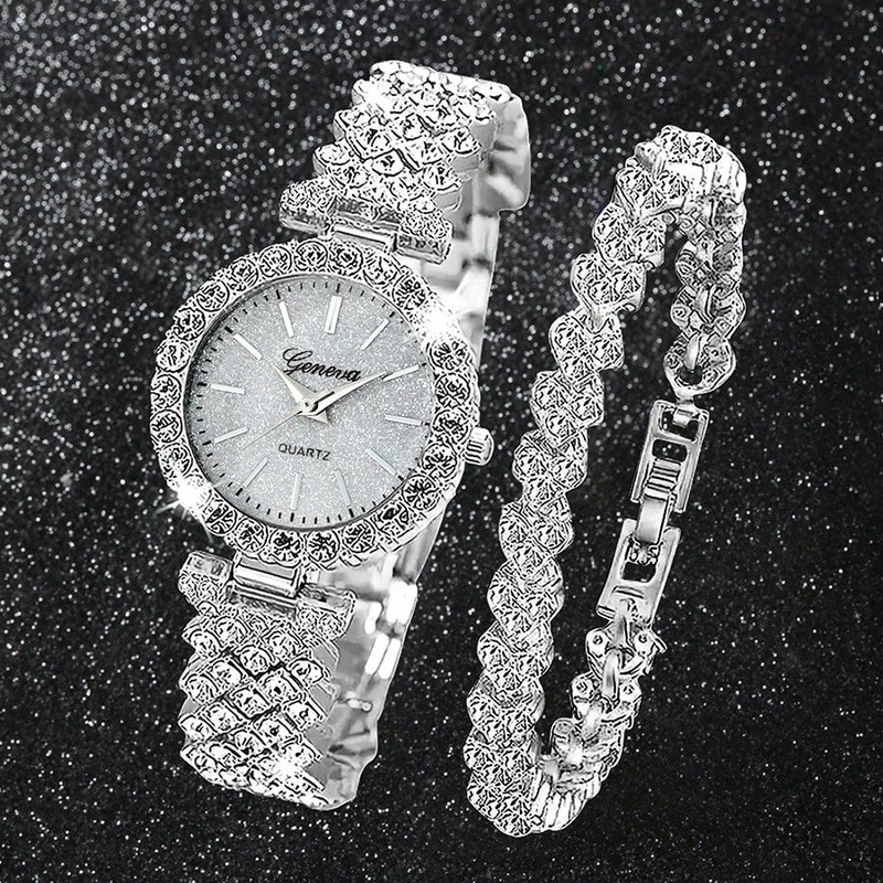 Cross-Border Popular Watch Bracelet Set for Women, Diamond-Encrusted Quartz Watch for Women, High-End Fashion Student Watch Cross-Border Popular Watch Bracelet Set for Women, Diamond-Encrusted Quartz Watch for Women, High-End Fashion Student Watch