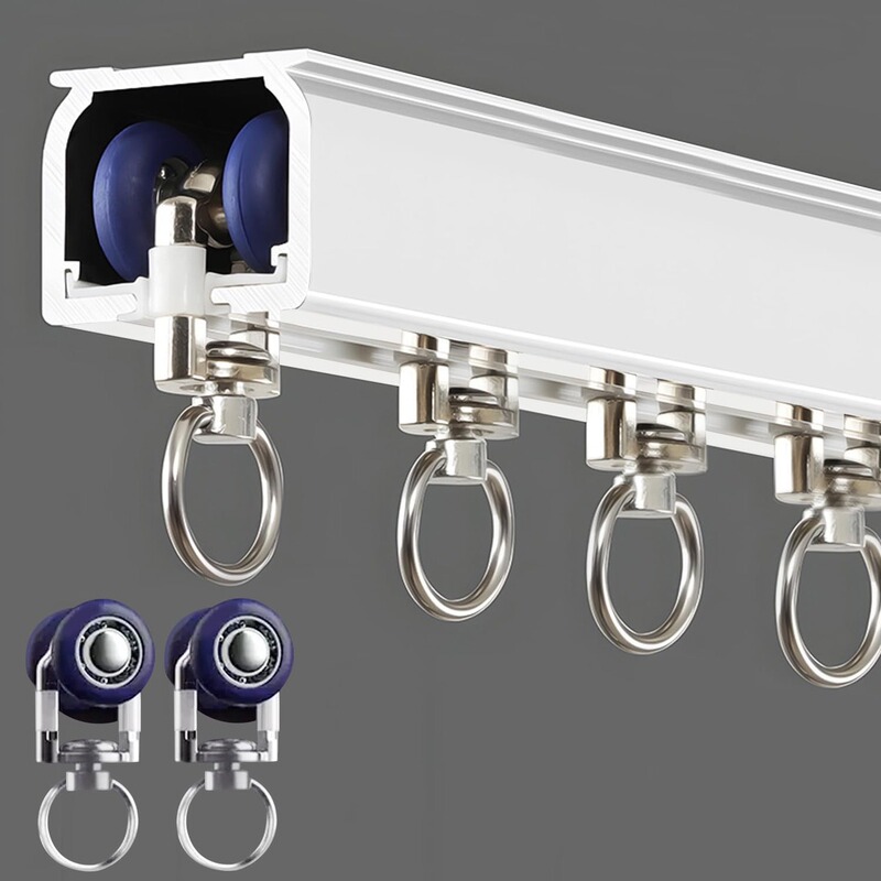 Curtain Track Pulleys, Silent Curtain Wheels, Bearing Wheels/Sliders for Ceiling/Wall-Mounted Use