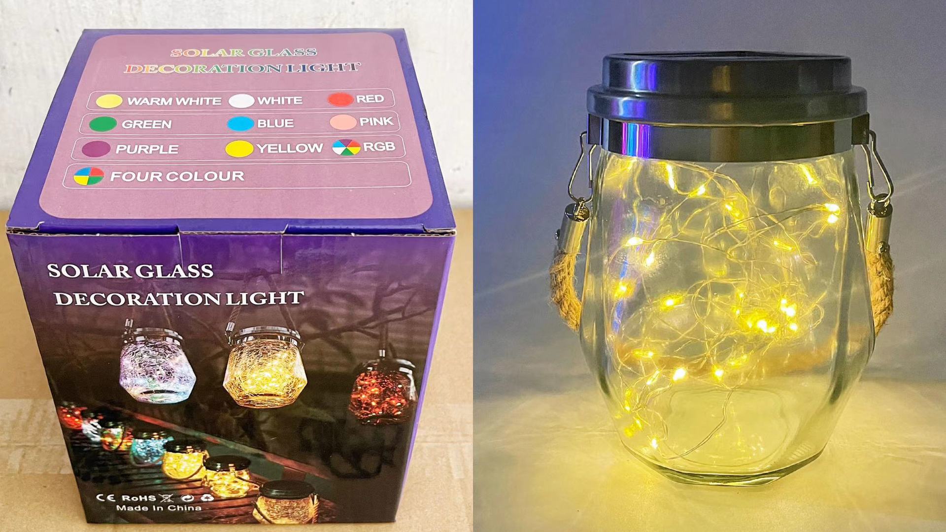 가장자리가 광택이 나는 30구슬 따뜻한 빛 상자 1팩