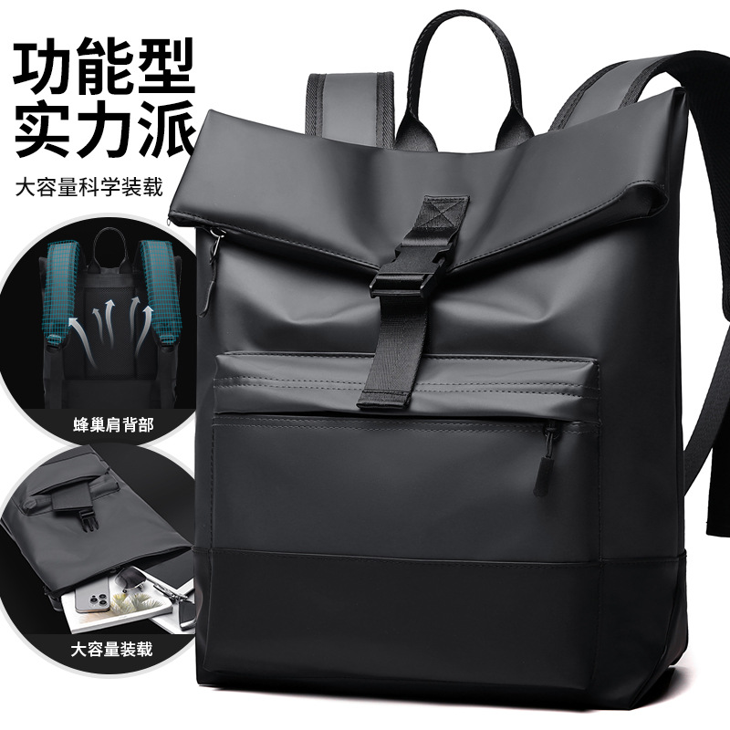 2025 nueva mochila de viaje de gran capacidad de todo fósforo de moda de película de cuero para mujer, mochila de alta gama, bolso de negocios para computadora para hombre