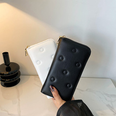 新款跨境2023加大拉鏈手拿包多卡位長款女士錢包簡約手機包零錢包