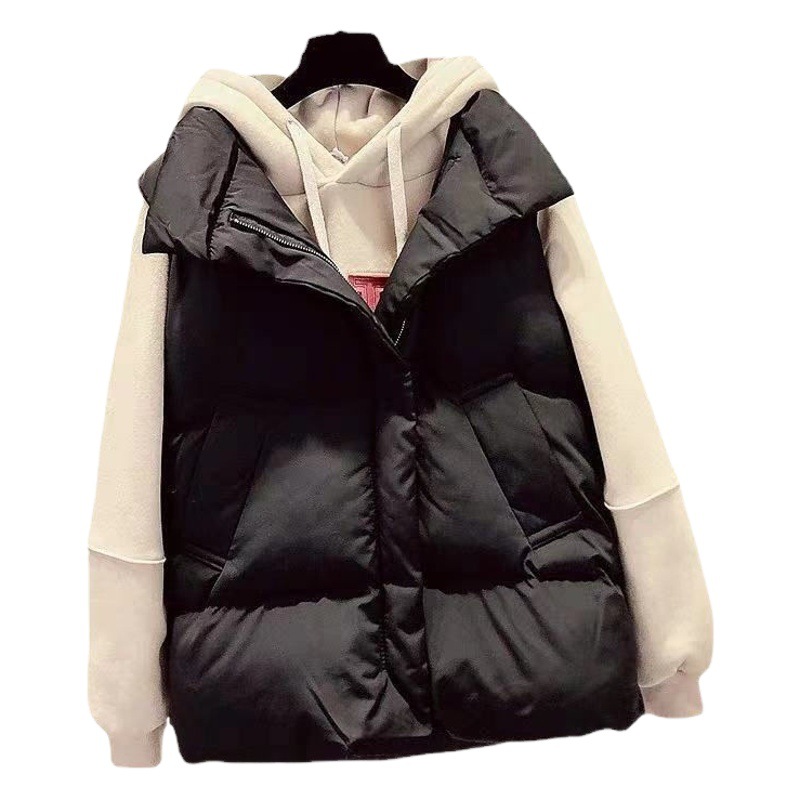 2023 Otoño e Invierno Nuevo Chaleco de algodón de estilo coreano de las mujeres suelta desgaste exterior corto chaleco a juego abrigo de mujer