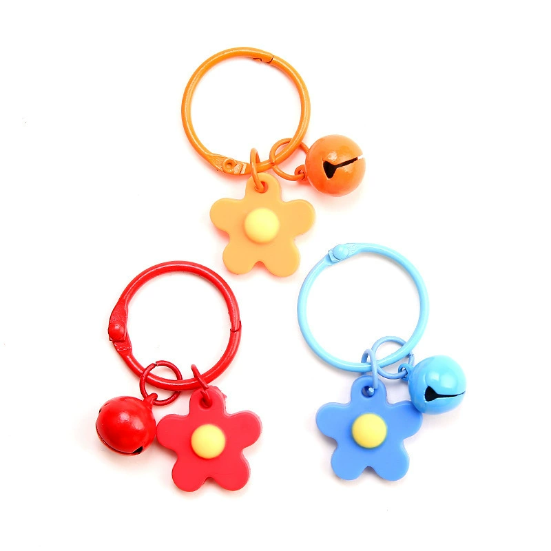 Fresh creative keychain flower-shaped handmade, accessory, small bell, flowered, DIY