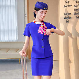 国航空姐制服空乘艺考服装女乘务员工作服两件套酒店前台职业套装