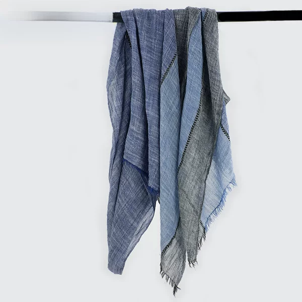 Spring and Autumn Korean Style Cotton and Linen Scarf for Women, Patchwork Solid Color, Artistic Style, Tassel Shawl, Elegant and Easy-To-Match Scarf, Export
