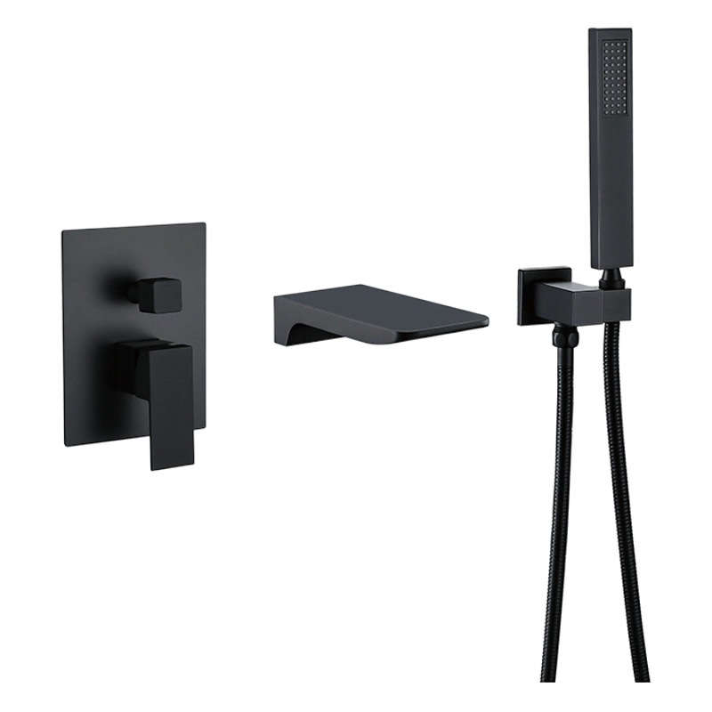 La vida del hotel de la canción oculta grifo cascada de cobre incrustado grifo de la bañera caliente y fría entrega de una sola pieza