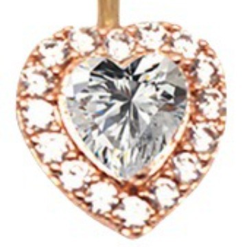 Doble amor europeo y americano transfronterizo anillo de ombligo de acero inoxidable en forma de corazón punción ombligo en forma de corazón clavo ombligo hebilla con incrustaciones de ZIRCON ombligo adornos