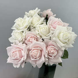 手感保湿玫瑰巴黎玫瑰室内餐桌装饰摆花婚庆假花摄影道具仿真花