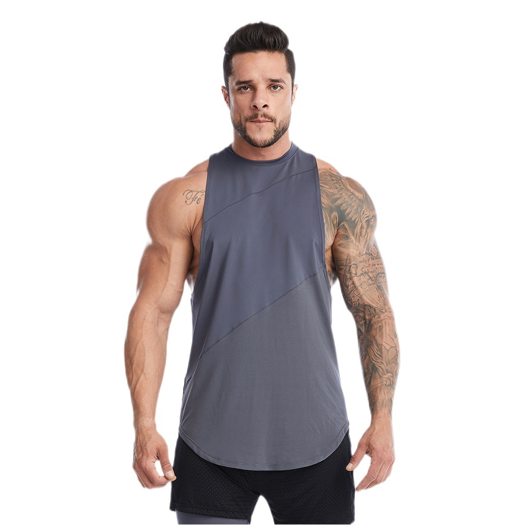 Cross-Border Sports Vest for Men, Summer Loose-Fitting Plus-Size Fitness Top, Sweat-Wicking Running Basketball Quick-Dry Vest, Amazon