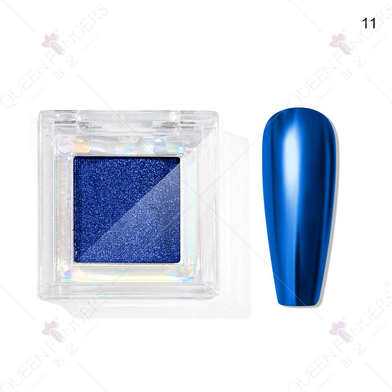 Nuevo brillo de uñas color sólido espejo mágico polvo cuadrado caja brillo láser polvo de titanio polvo de oro polvo de hadas polvo de sombra de ojos en polvo