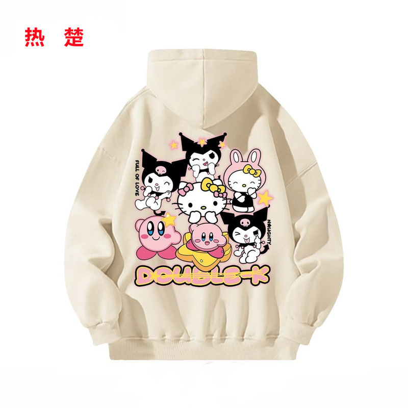 American Style Trendy Brand Cartoon Star Kabi Hooded Sweatshirt Couple Clothes Ins All-match Autumn and Winter Jacket for Men and Women 12