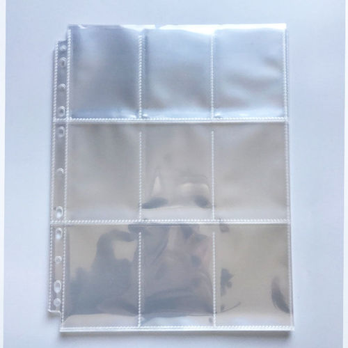 Jiugongge PP loose-leaf transparent card album inner page game card star card four-frame collection album 11 holes A4 card page