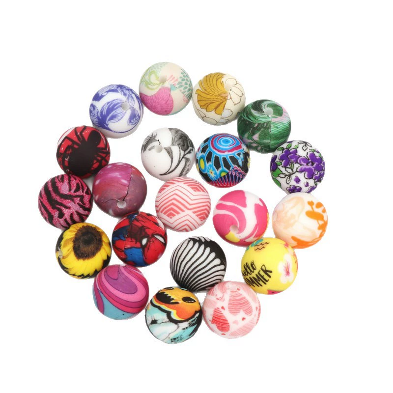 Silicone round beads, beaded bracelet, accessory, DIY
