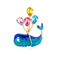 卡通动漫告白气球蓝鲸鱼胸针韩国可爱少女气质网红别针扣时尚胸花