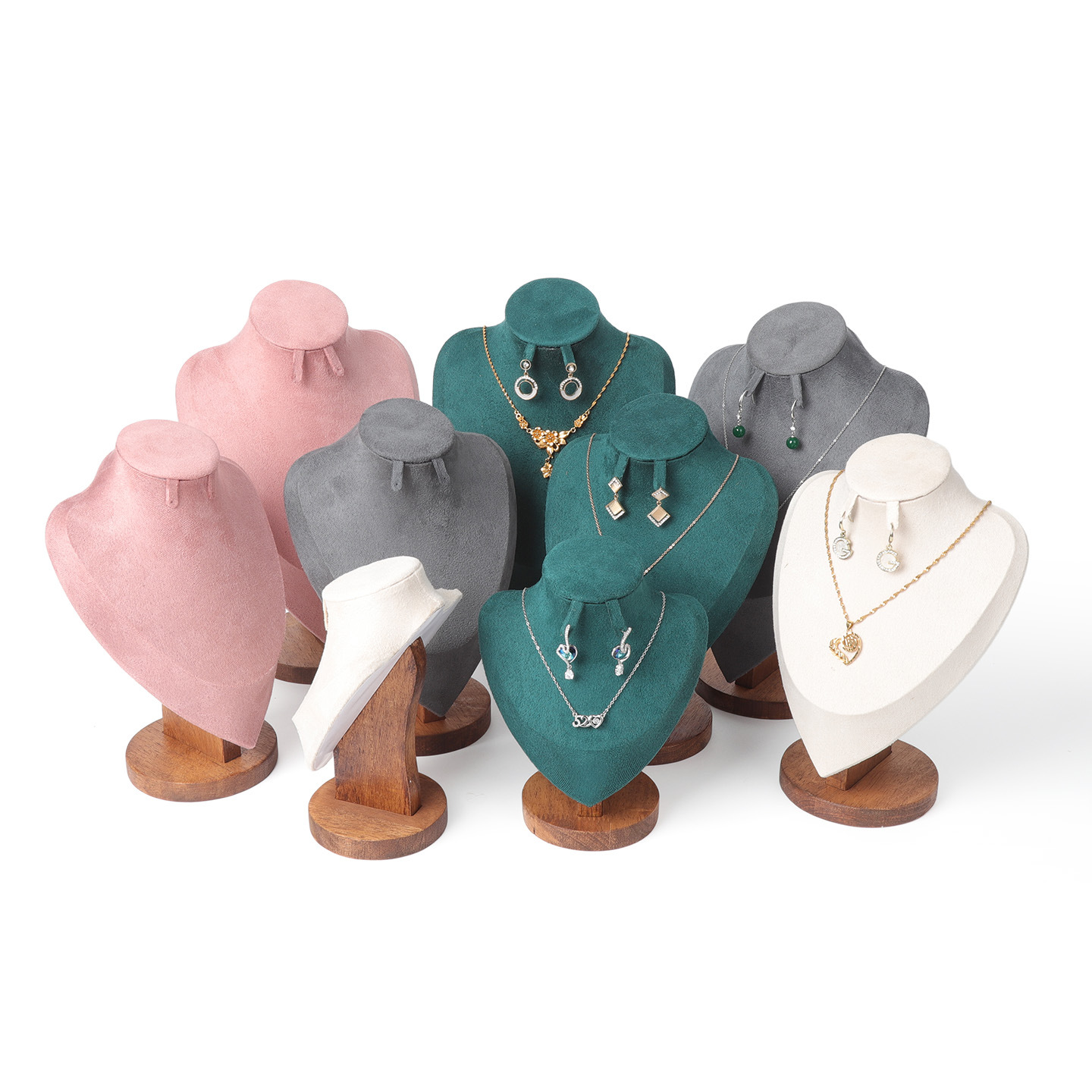 Exhibidor de Joyas con Busto para Collar de Madera para Mostrador de Joyería image 4