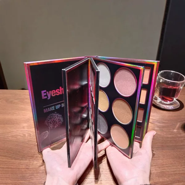 New cross-border foreign trade four-page book-style 55-color eyeshadow palette with shimmer, matte, glitter, and sequin makeup palette