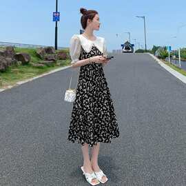 2024夏季哺乳衣外出辣妈款产后喂奶衣服法式碎花高级感哺乳连衣裙