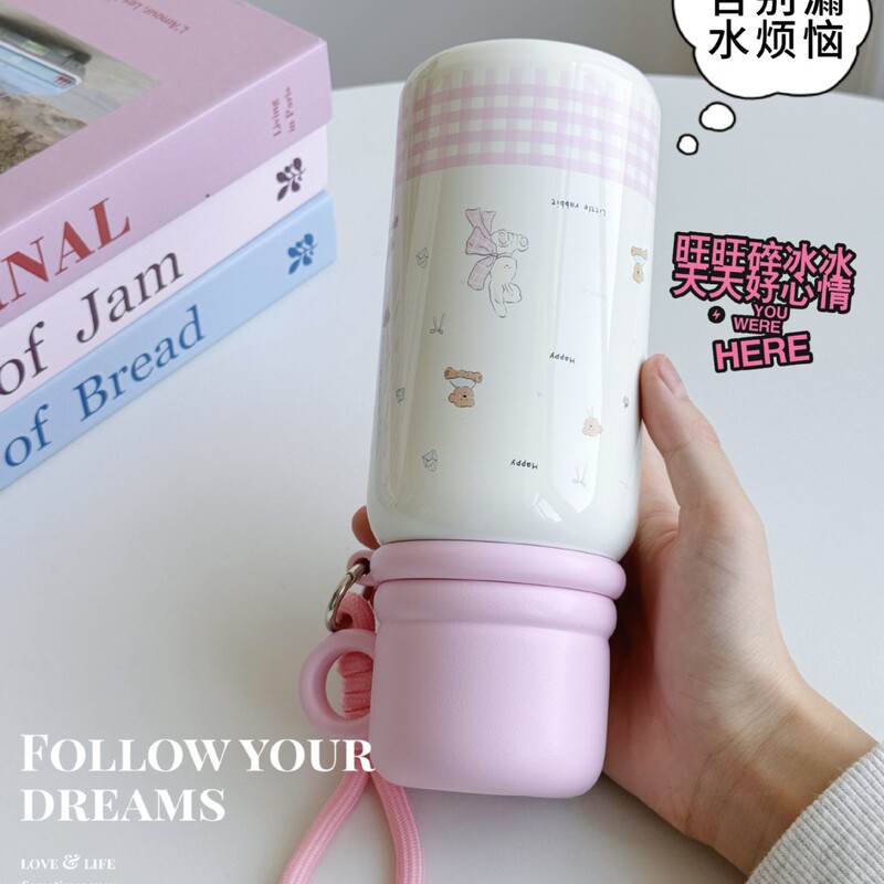 水杯高颜值保温水杯不锈钢女生ins可爱大容量可爱学生一杯三用杯|undefined