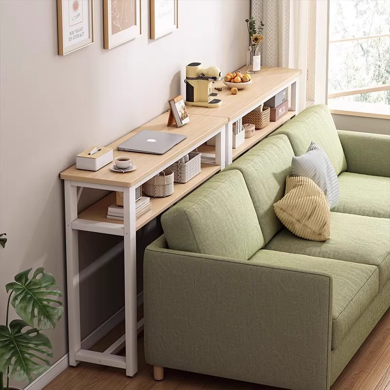 Estante trasero del sofá de la sala de estar Estante de almacenamiento multicapa de piso a techo Estante de almacenamiento de tiras largas contra la pared Estante de almacenamiento al final de la cama del dormitorio El borde de la cama es estrecho
