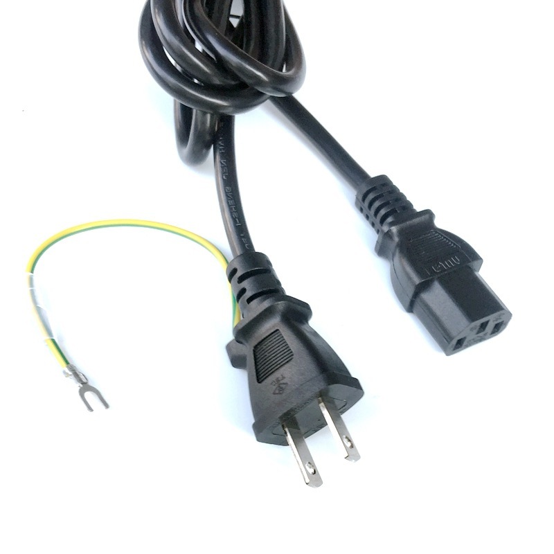 日规三芯电源插头线 日标两插带外漏地线梅花尾电源连接线PSE认证