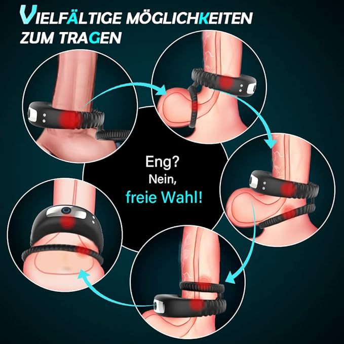 Dual-Vibration Rechargeable Silicone Cock Ring with Locking Double-Band Design — detail image 5