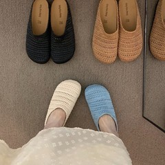 女性が外で履くための厚底ボヘミアンビルケンシュトックシューズ、2025年春夏休暇用スリッポンつま先ハーフスリッポンシューズ
