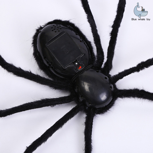 Halloween spider sound control light vibration plush large spider ghost scream decoration secret room haunted house costume props manufacturer