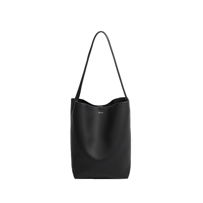 La borsa a secchiello da donna con motivo litchi a fila, borsa tote dalla capacità semplice, borse in pelle grandi e piccole, versatile_voghion.com