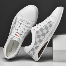 2023夏季品质男士潮牌舒适款牛皮休闲鞋拼色加固车缝线男板鞋包邮