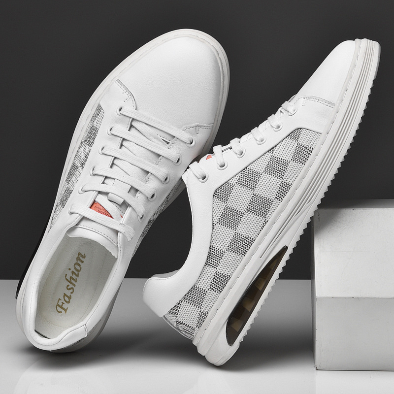 2023夏季品质男士潮牌舒适款牛皮休闲鞋拼色加固车缝线男板鞋包邮