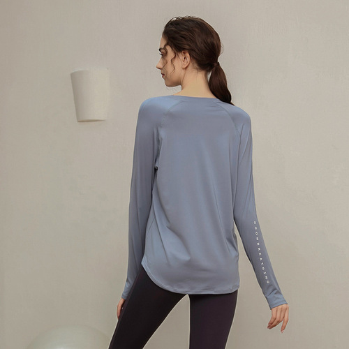 Loose-fitting Quick-dry Women's Sport Top 2024 Long-sleeve T-shirt Yoga Clothes Breathable Running Pilates Slimming Fitness Clothing
