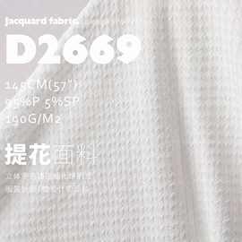 立体多色镂空威化饼肌理提花布料服装针织T恤设计师面料D2669