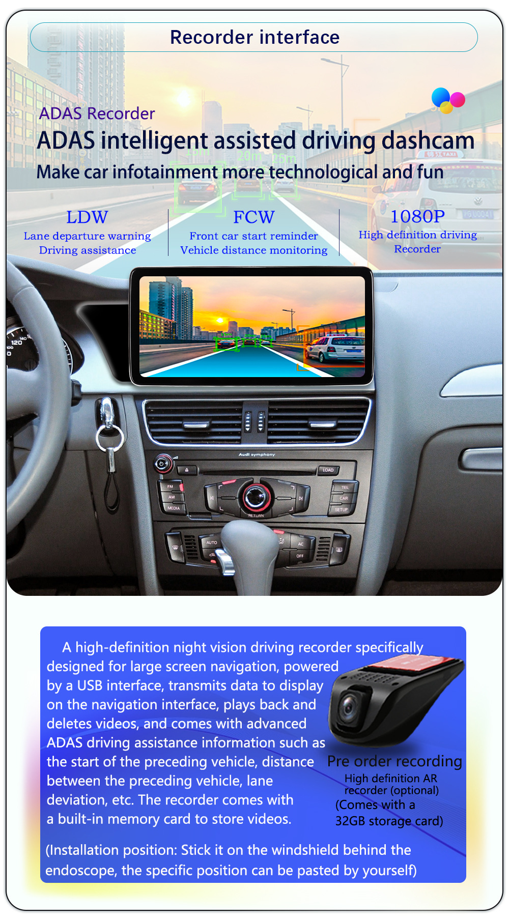 Suitable for 09-16 Audi A4L/A5 10.25inch Android 4g Navigation 360 Panoramic Wireless Carplay Integrated