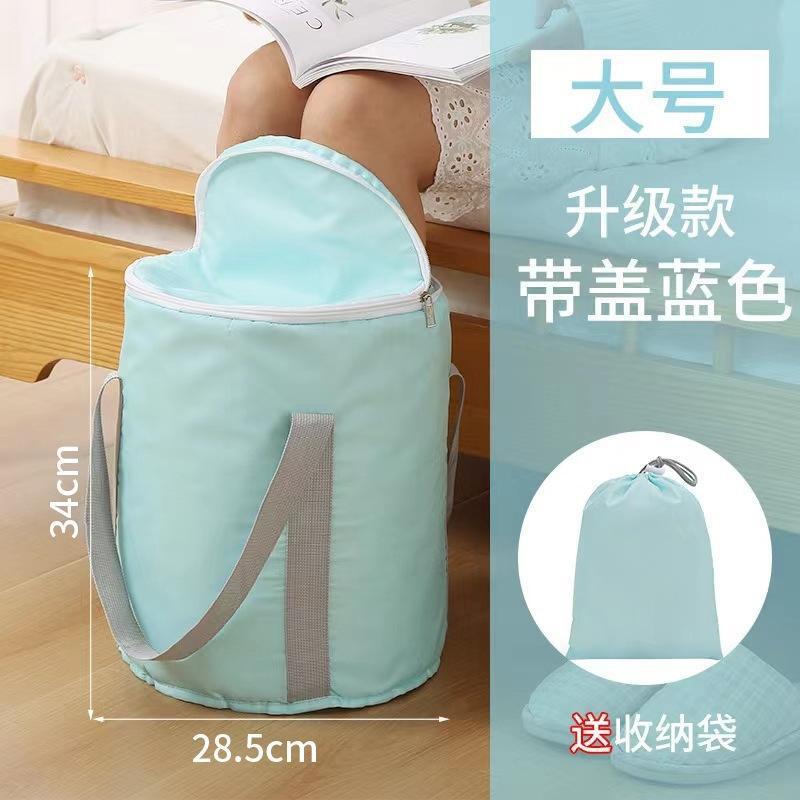 高筒泡脚桶可折叠泡脚袋蒸汽过膝深桶家用养生便携足浴袋旅行足浴