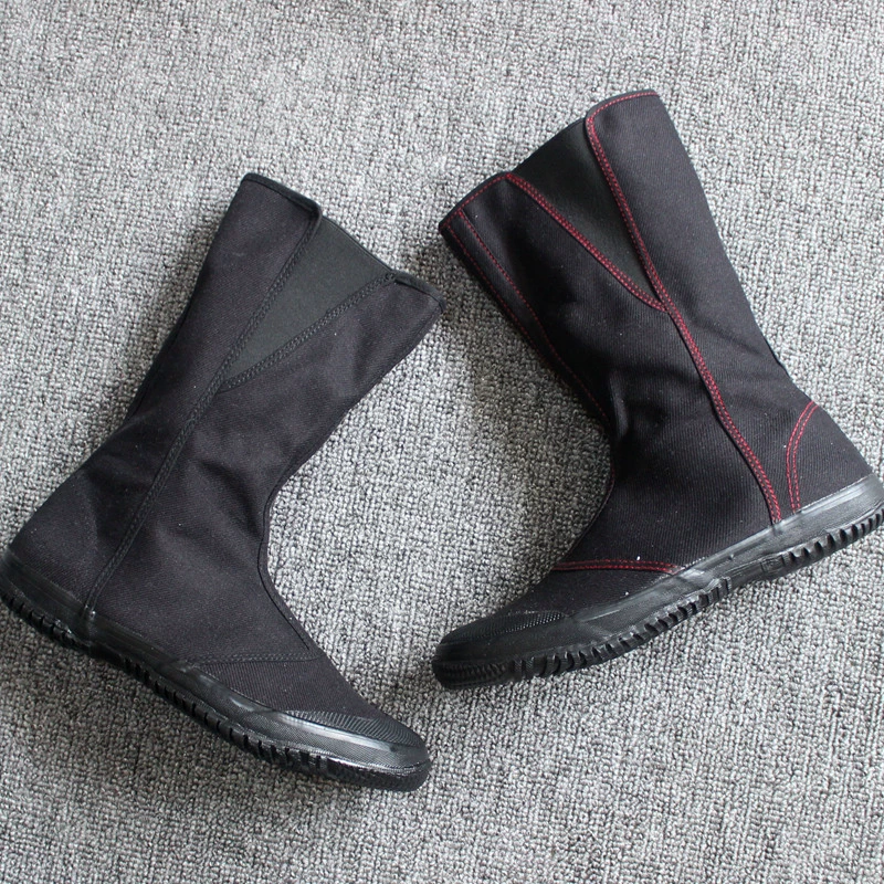Cloth breathable high boots with zipper, soft sole