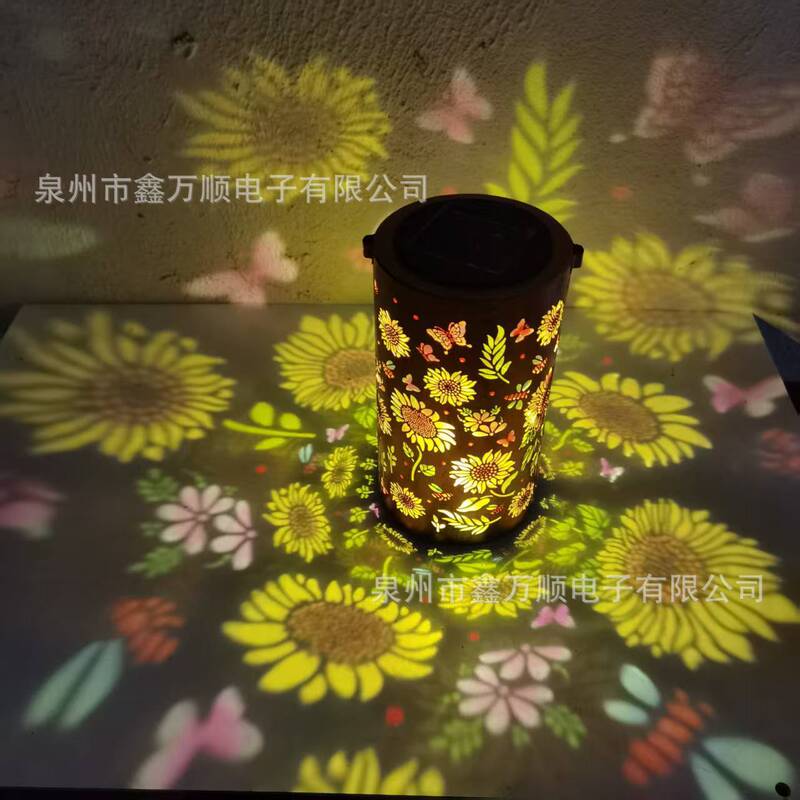 Amazon's New Solar Color Sunflower Lantern Garden Iron Cut Out Hanging Lamp Outdoor Courtyard Decorative Lamp