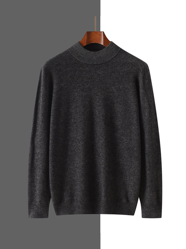 Autumn and winter new cashmere sweater men's semi-high collar long sleeve loose all-match comfortable skin-friendly top sweater warm