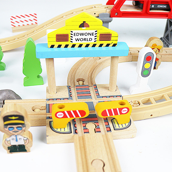 wooden magnetic train railed
