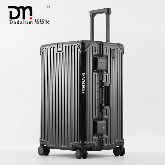 Large-capacity aluminum frame trolley case 32 inch USB dual-charge multifunctional luggage case universal wheel suitcase stool case