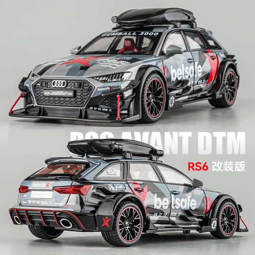 1:24 Scale RS6 Race Car Replica Alloy Model Boy's Toy Sound and Light Car Wholesale and Retail Display