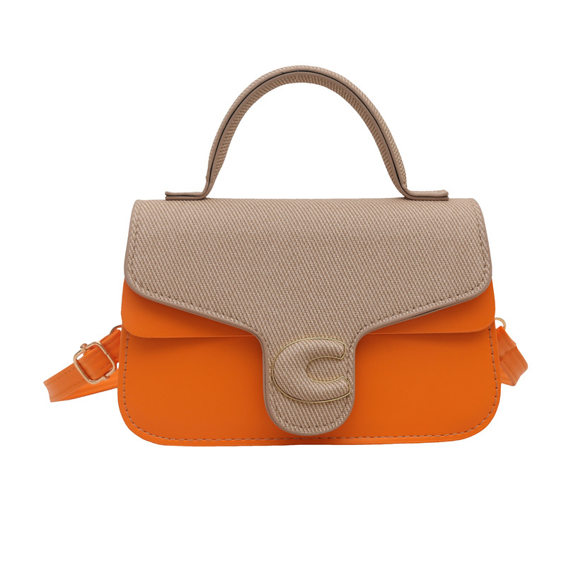 Trendy de verano 2025 nuevo bolso cuadrado pequeño de color en contraste bolso de moda bolso diagonal portátil de textura occidental de todo fósforo para mujer