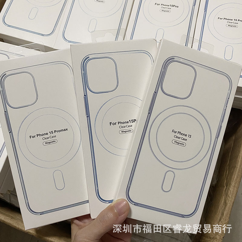 Suitable for iPhone16pro Apple magnetic mobile phone case magsafe shell 15 transparent 12 large hole acrylic 13