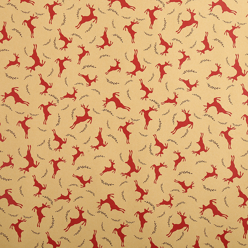 Papel de embalaje de regalo de Navidad espesado papel de embalaje de Navidad al por mayor árbol de Navidad alce regalo caja papel de embalaje