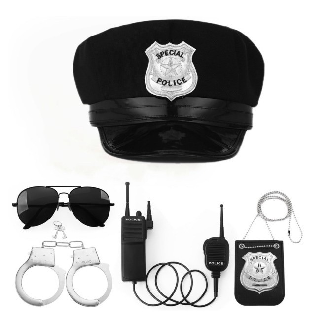 Fiesta festiva cosplay policía esposado vestido de actuación cosplay caña de humo marinero azafata azafata