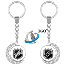 美国冰球联盟NHL双面旋转钥匙链饰品队标体育环球迷周边运动周边
