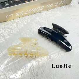 络禾饰品海洋风格简约贝壳纹醋酸抓夹欧美轻奢高级感发夹百搭批发