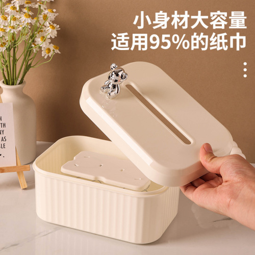 Plastic tissue box for home living room coffee table desk storage box creative napkin tissue paper holder cream style tissue paper box