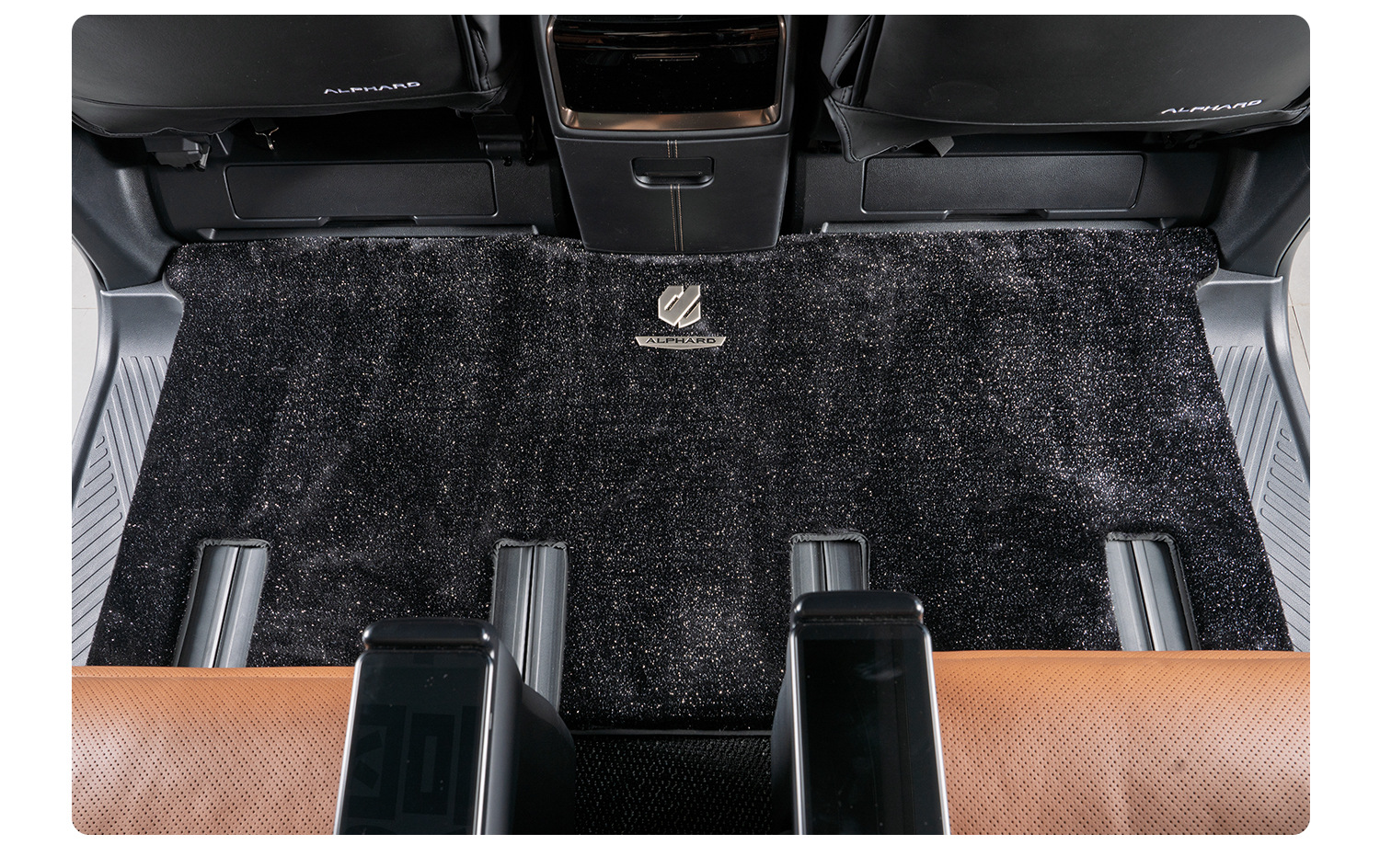 24-25 Models of Alphard Starry Sky Velvet Full Car Floor Mats, Alphard 40 Series Vellfire Dedicated Track Middle Row Carpet