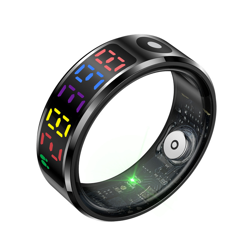 R12 Smart Ring mit Farbbildschirm, Gesundheitsring, Schlafüberwachung, Herzfrequenzmessung, Blutsauerstoffüberwachung, Bluetooth_voghion.com